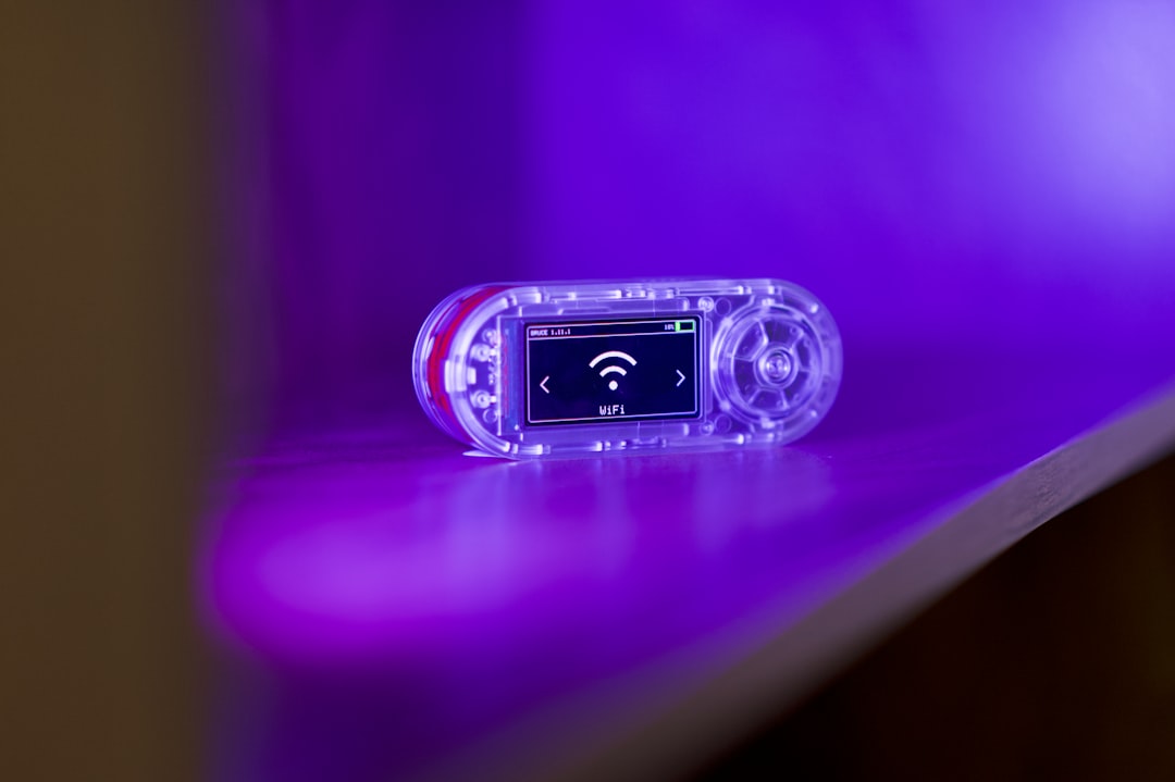 Transparent device with wifi symbol on screen